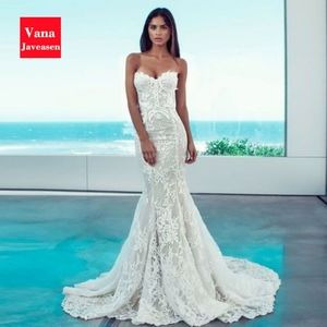  Vana Javeasen Sexy Strapless Lace Women Dress